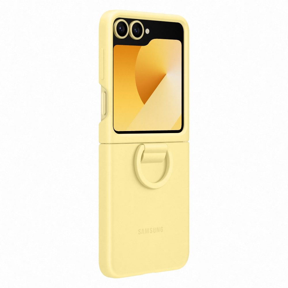 Samsung silikonska maska za flip6 + prsten,zuta